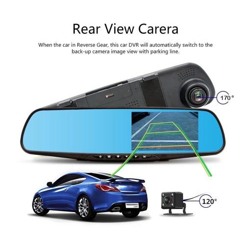 Car Camera กล้องติดรถยนต์หน้าหลัง แบบกระจกมองหลัง 1080P กลางคืนชัดแจ๋ว